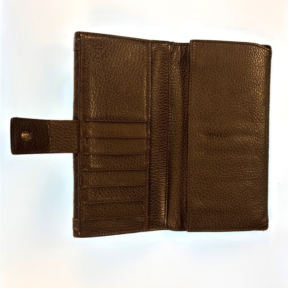 Gucci Brown continental canvas and leather long wallet. EUC - Picture 9 of 12